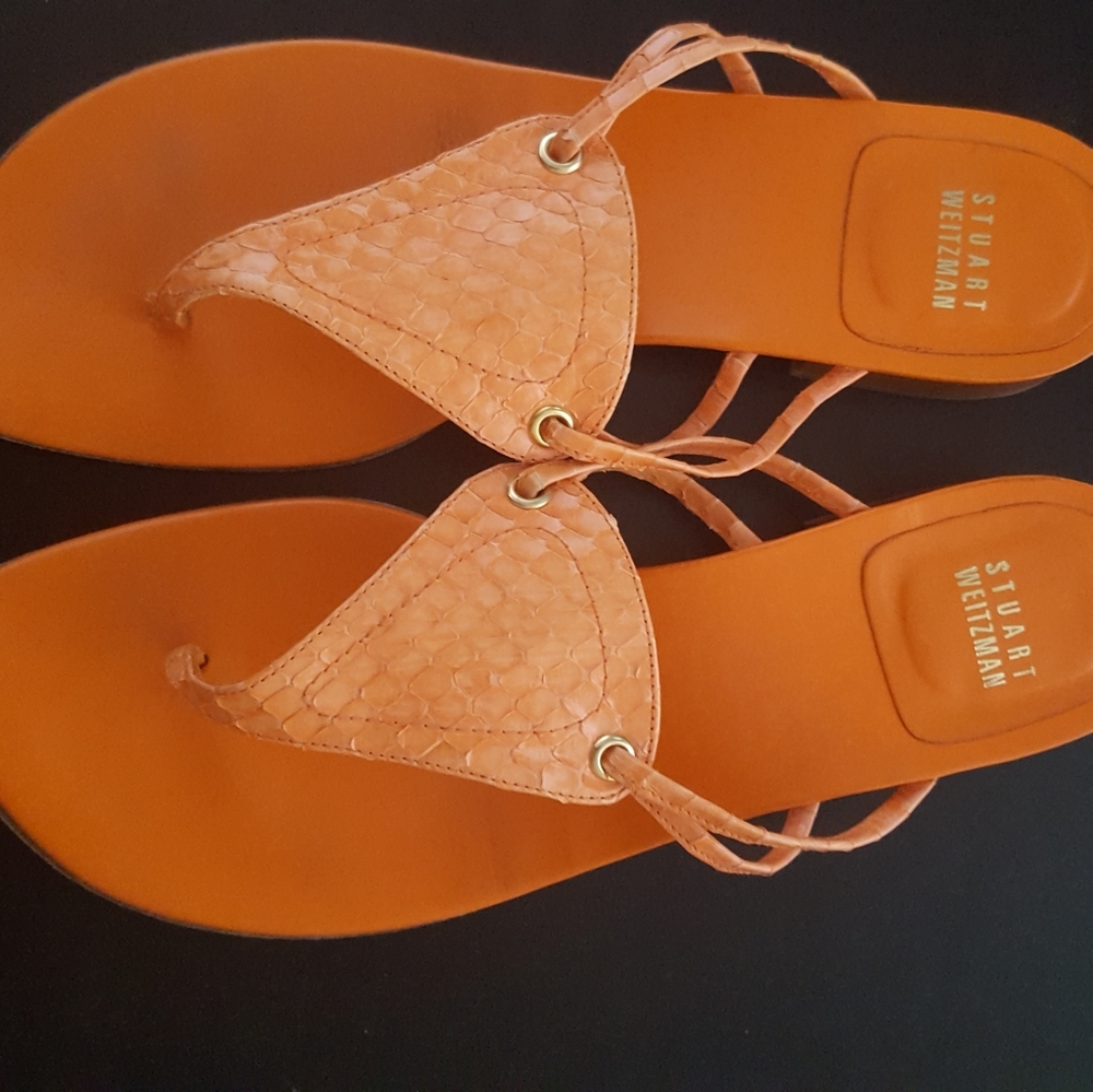 Stuart Weitzman Orange Sandals Size 8M